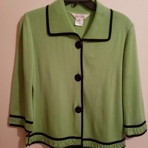 Misook XS black and green jacket blazer cardigan